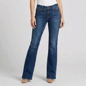 PRISTINE Seven7 Luxe Thalia Bootcut Jeans W18‎ Dark Wash Stretch Flap Pocket